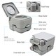 image 3 of HOMCOM 10L Portable Travel Toilet Outdoor Camping with 2 Detachable Tanks Grey