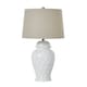 image 1 of Ginger Jar Lamp with Linen Shade - Ceramic - L38 x W38 x H64 cm - White | White