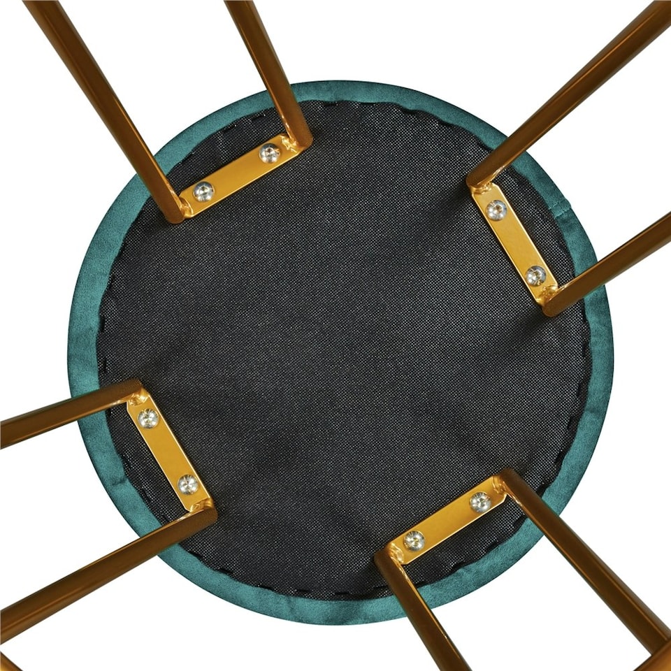 image 1 of Yaheetech 67 cm Tall Upholstered Velvet Counter Stools Blue | Peacock Blue