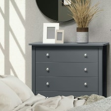 Como 4 Drawer Chest of Drawers - Shaker Style Bedroom Storage Cabinet with Compact Design | Blue | Blue | 1