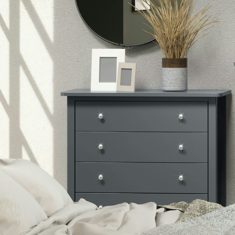 image 1 of Como 4 Drawer Chest of Drawers - Shaker Style Bedroom Storage Cabinet with Compact Design | Blue | Blue | 1