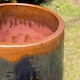 image 4 of Primrose Terracotta Tall Round Honey Pot Style Planter In Grey and Blue 42cm