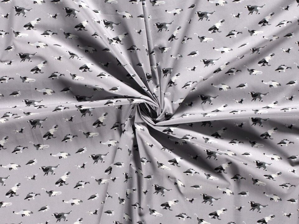 Grey 100% Cotton Poplin Fabric for Dressmaking, Quilting, 140cm / 55" Wide - per metre