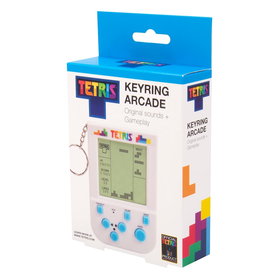 image 1 of Tetris Keyring Handheld Arcade Game with LCD Screen & 2 Game Modes