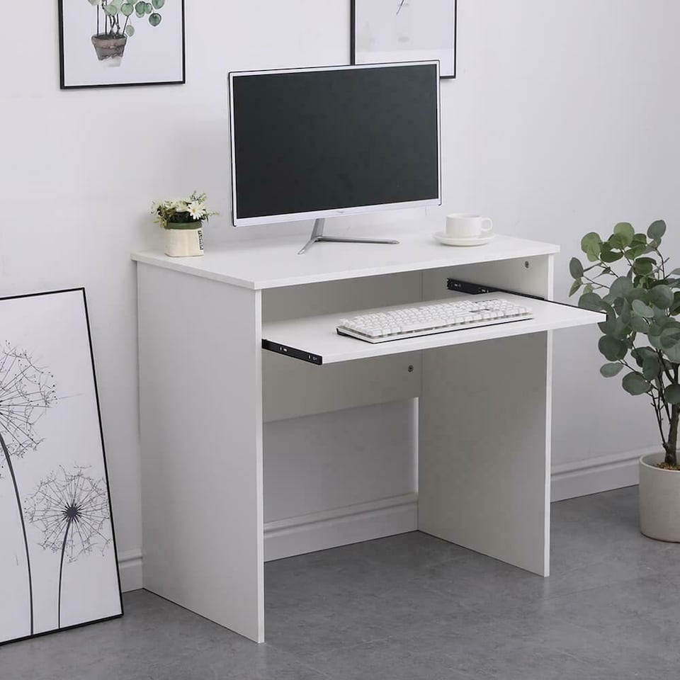 image 1 of Computer Desk PC Laptop Table Home Office Study Workstation | White