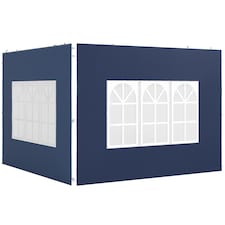 Outsunny Gazebo Side Panels for 3x3(m) or 3x6m Gazebo Canopy, 2 Pack, Blue | Blue