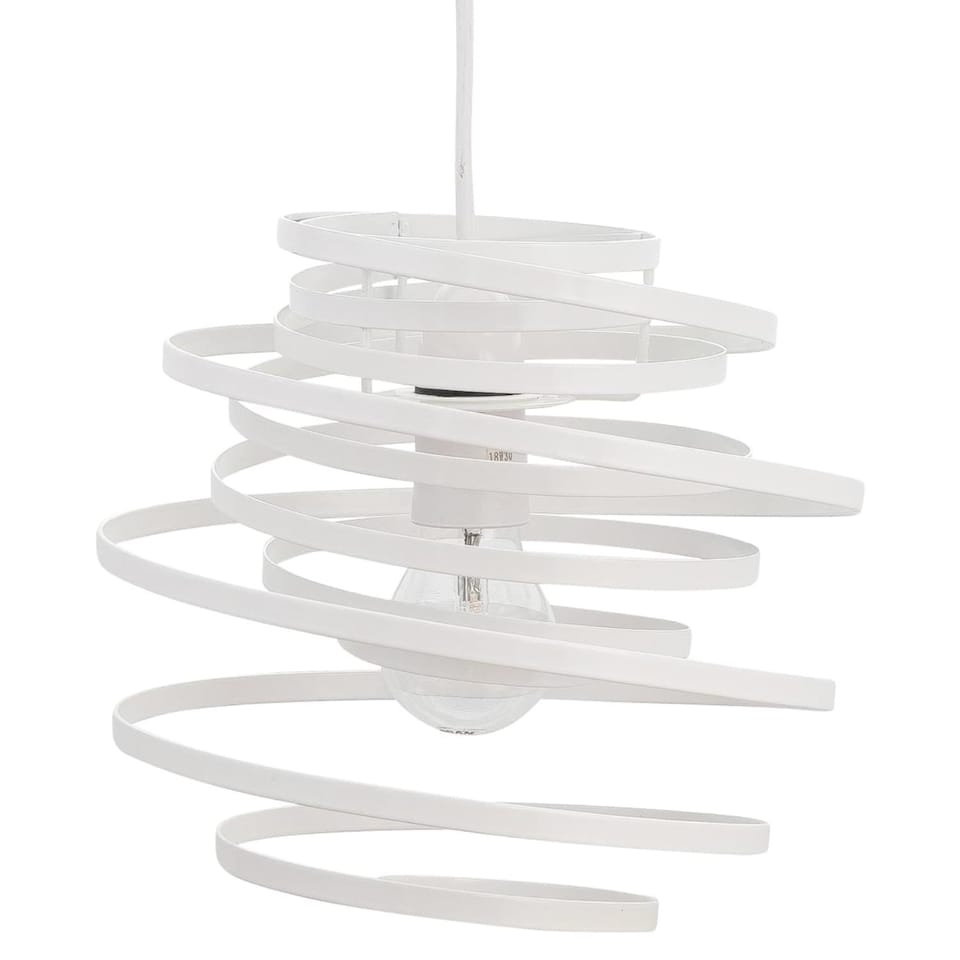 image 1 of Set of 2 White Metal Swirl Easy Fit Light Shades | White | Medium | 2