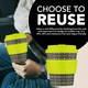 image 7 of Ecoffee Cup 8oz 240ml Reusable Eco-Friendly 100% Plant Based Coffee Cup with Silicone Lid & Sleeve - Melamine Free Travel Mug N/A | Black Nature