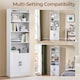 image 7 of Yaheetech 7-Tier Tall Bookcase with 2-Door Cabinet-White
