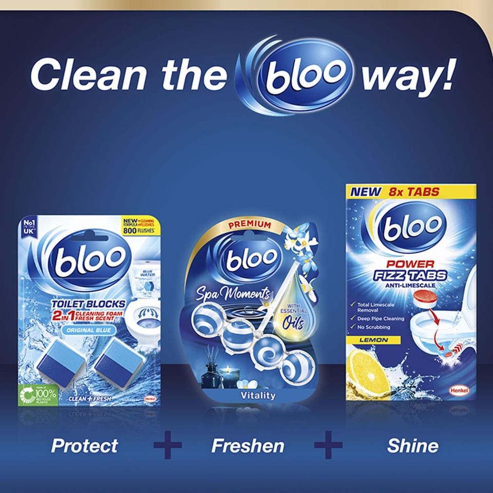 image 1 of Bloo Toilet Rim Block Spa Moments Vitality Essential Oil 50g, 6 Pack | Multi | 6 Pack | 6