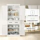 image 5 of Yaheetech Tall Pantry Cupboard with Doors and Adjustable Shelves White