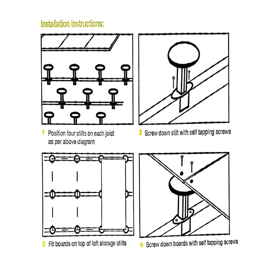 image 1 of Loft Storage Stilts - Box of 64 (7.24m² Space)