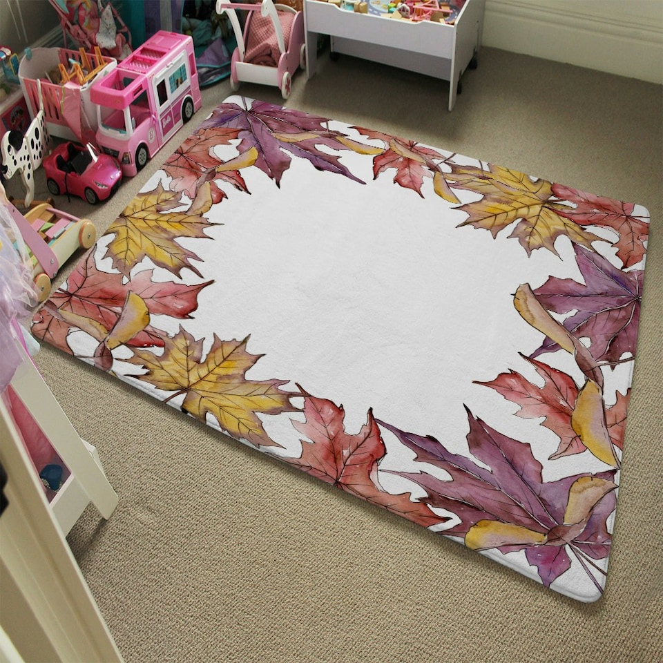 image 1 of Gold & Purple Leaves (Rug) Multi | Small: 60x110cm