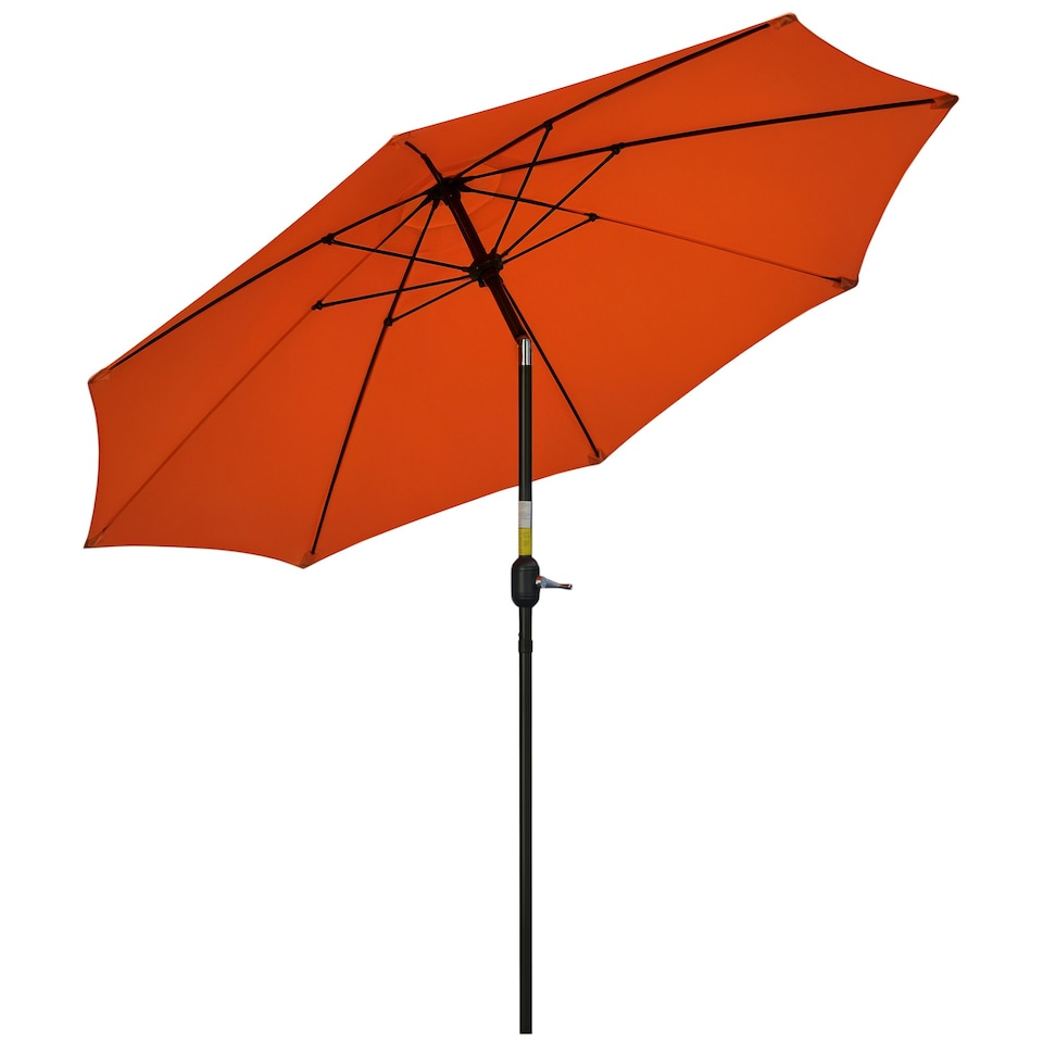 image 1 of Outsunny 2.6M Patio Umbrella Outdoor Sunshade Canopy w/ Tilt and Crank Orange