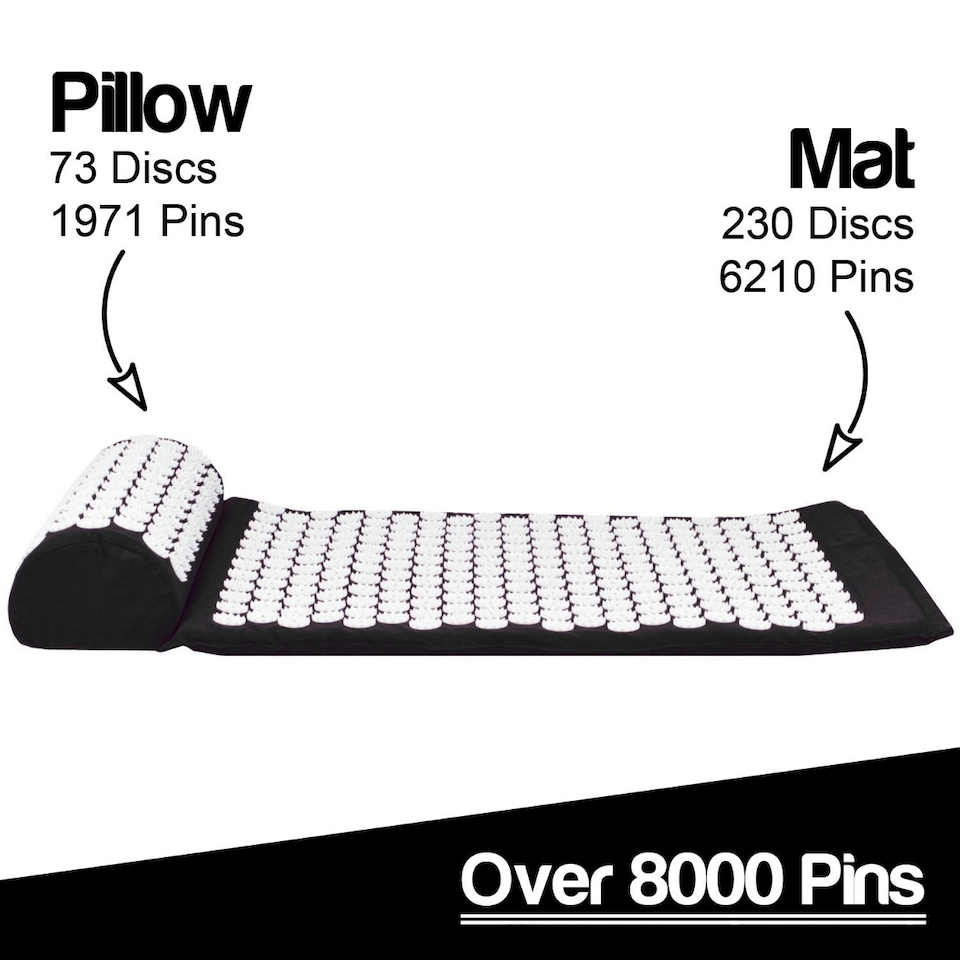 image 1 of Komodo Acupressure Mat, Pillow and Ball Set - Black