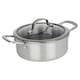 image 5 of Hextec Non Stick Stainless Steel Aluminium Induction Cookware Tempered Glass Lid | Silver | Silver | 24cm Casserole Pot