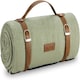 image 1 of VonShef Picnic Blanket - Green Herringbone