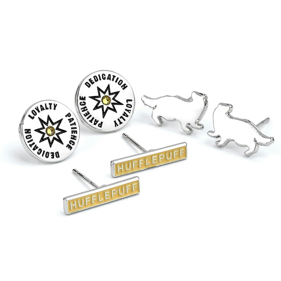 image 1 of Harry Potter Hufflepuff Set of 3 Stud Earrings WES00220
