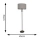 image 3 of ValueLights Maggie Black Candlestick Floor Lamp Grey Chrome Shade | Grey