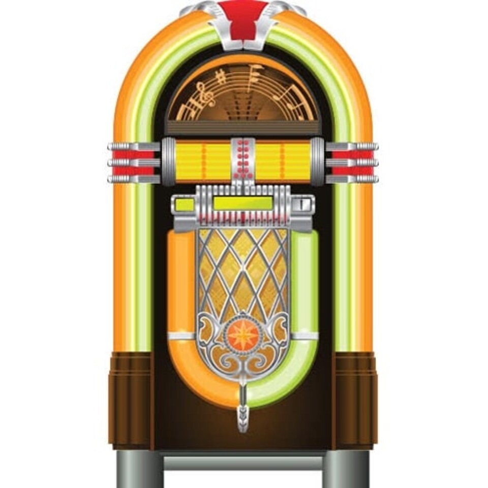 Orange Jukebox PVC Party Sign Decoration 152cm x 84cm