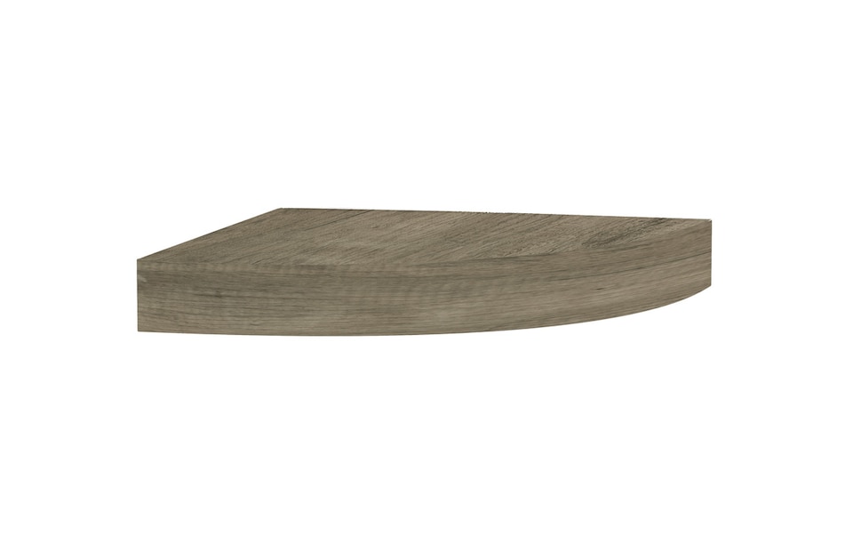 image 1 of Wooden Wall Mounted Floating Corner Shelf | Brown | 1