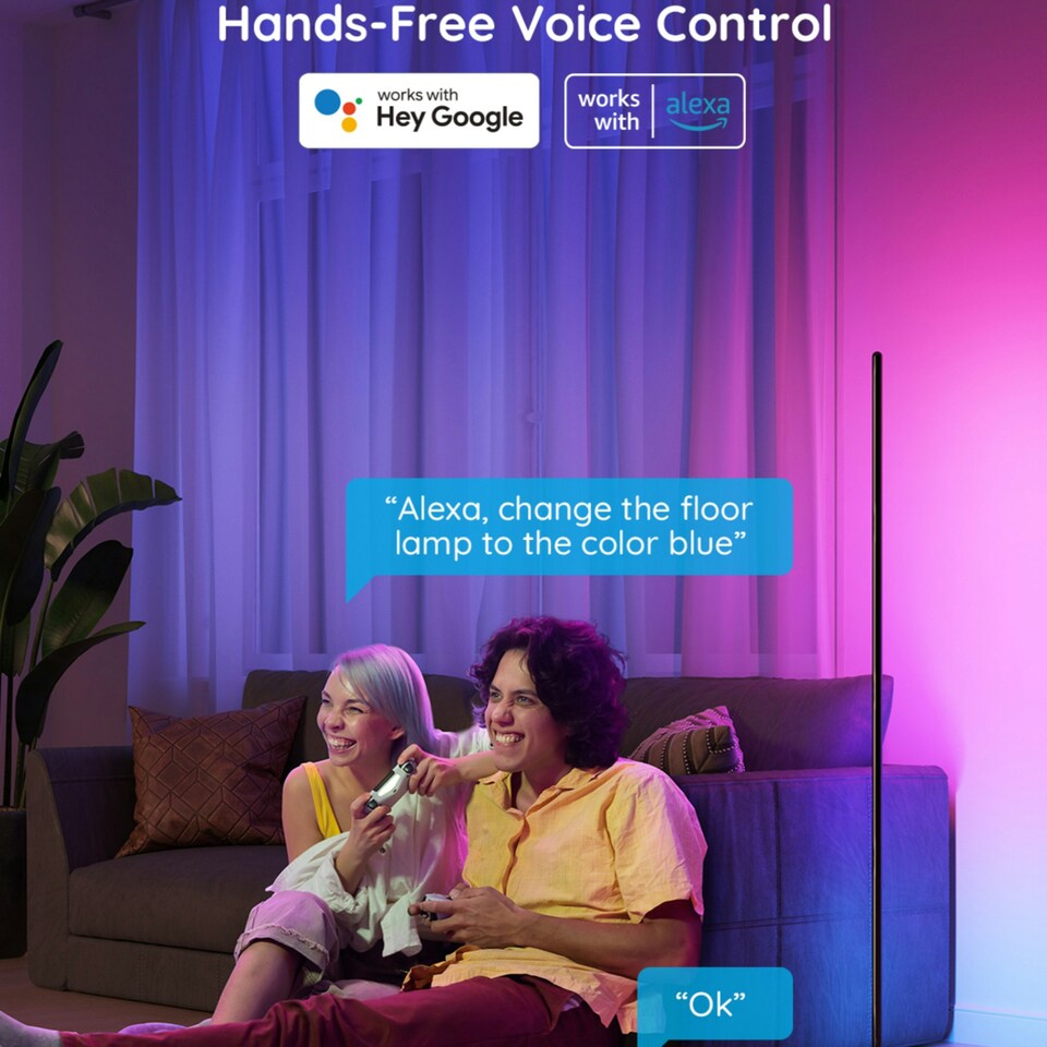 image 1 of Govee RGBICW Smart Corner Floor Lamp