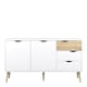 image 2 of Oslo Sideboard Large 3 Drawers 2 Doors in White and Oak