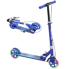 AIYAPLAY Scooter for Ages 3-8 Years, Folding Kick Scooter with Adjustable Handle, Two Light Up Wheels, Handbrake, Rear Brake | Blue