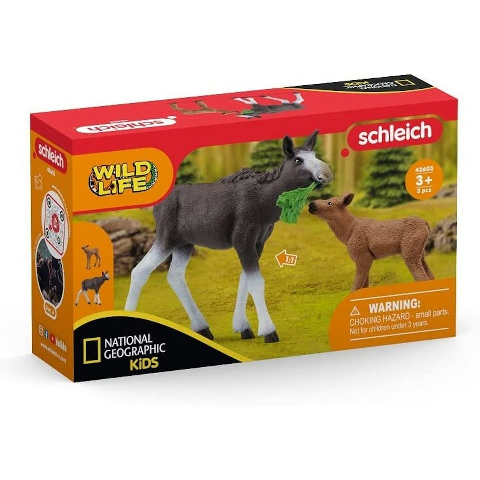 image 1 of Schleich Moose With Calf (Natgeo) Figure