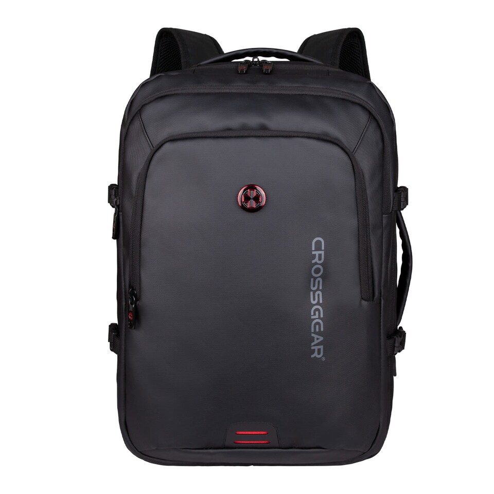 image 1 of Crossgear iTOUR 40cm Underseat Cabin Backpack with Built-In Vacuum Compression Pack - Airline Approved, USB Charging, 22L, Water Resistant, Ryanair and Wizz Air Compatible - USB Pump Included