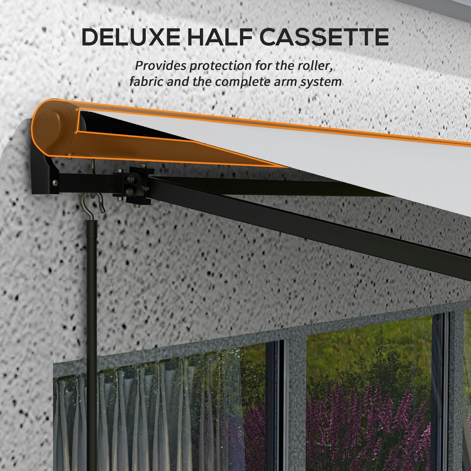 image 1 of Outsunny 3.5 x 2.5m Electric Retractable Awning, Aluminium Frame, Light Grey