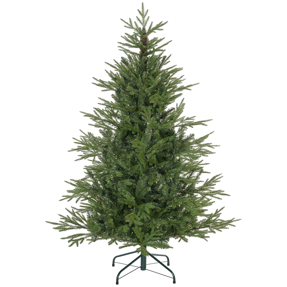 image 1 of HOMCOM 5 Foot Artificial Christmas Tree with Realistic Hinged Branches, Green