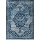 image 1 of KUKOON Navy Blue Traditional Medallion Bordered Living Area Rug 80cm x 150cm | Blue