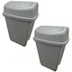 image 2 of 1 x 25 Litre Silver Plastic Waste Recycling Swing Bin With Lid For Kitchen & Office Silver
