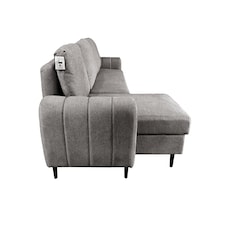 Sienna 3 Seater Right Hand Facing Storage Sofa Bed in Grey, Silver or Beige | Grey | One Size