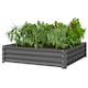image 6 of Outsunny Raised Garden Bed Metal Garden Flower Vegetable Planter Light Grey