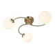 image 3 of Modern 3-Arm Antique Brass Ceiling Light with Opal Swirl Glass Spherical Shades