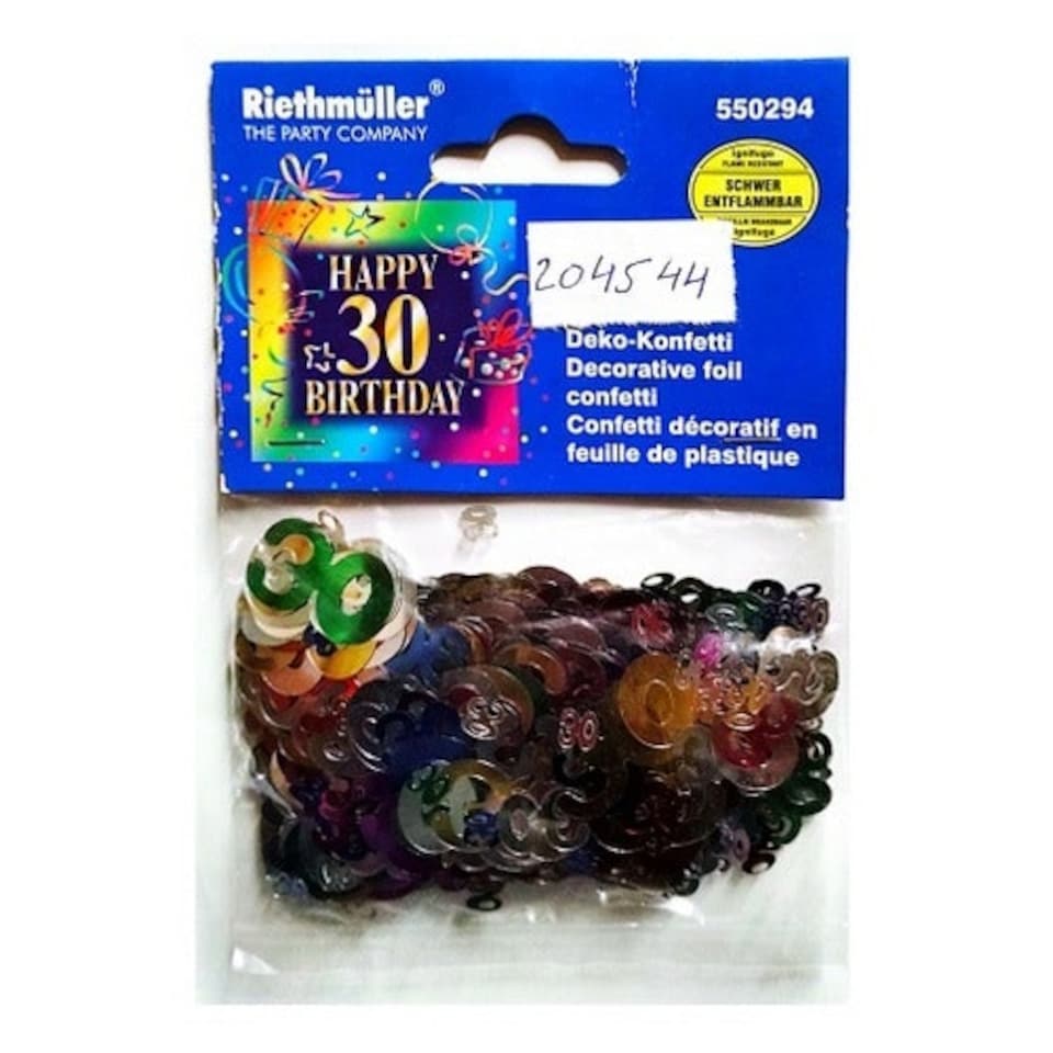 Riethmuller 30th Birthday Confetti - Multicoloured - One Size