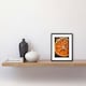 image 2 of Orange Slice Juice Droplets Macro Painting 9x7" Black Framed Wall Art Print