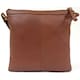 image 2 of Butter Soft Premium Leather Cross Body Bag, Adjustable Shoulder Strap Brown | Tan