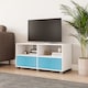 image 2 of Black TV Stand with 2 Drawers | White | White & Sky Blue | 1