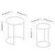 image 3 of 2 Piece Round Nesting Side Tables Set Tempered Glass Top Metal Leg Coffee Tables | Multi | Chrome Legs Transparent Glass