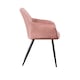 image 3 of Set of 4 Camden Modern Velvet Dining Chairs with Armrests, Quilted Design & Black Metal Legs Pink