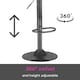 image 4 of Neo Madrid Bar Stool Dark Grey Fabric Black Steel Base Set of Two