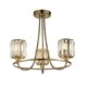 image 1 of Berenice 3 Light Multi Arm Glass Shade Semi Flush Ceiling Lamp Antique Brass