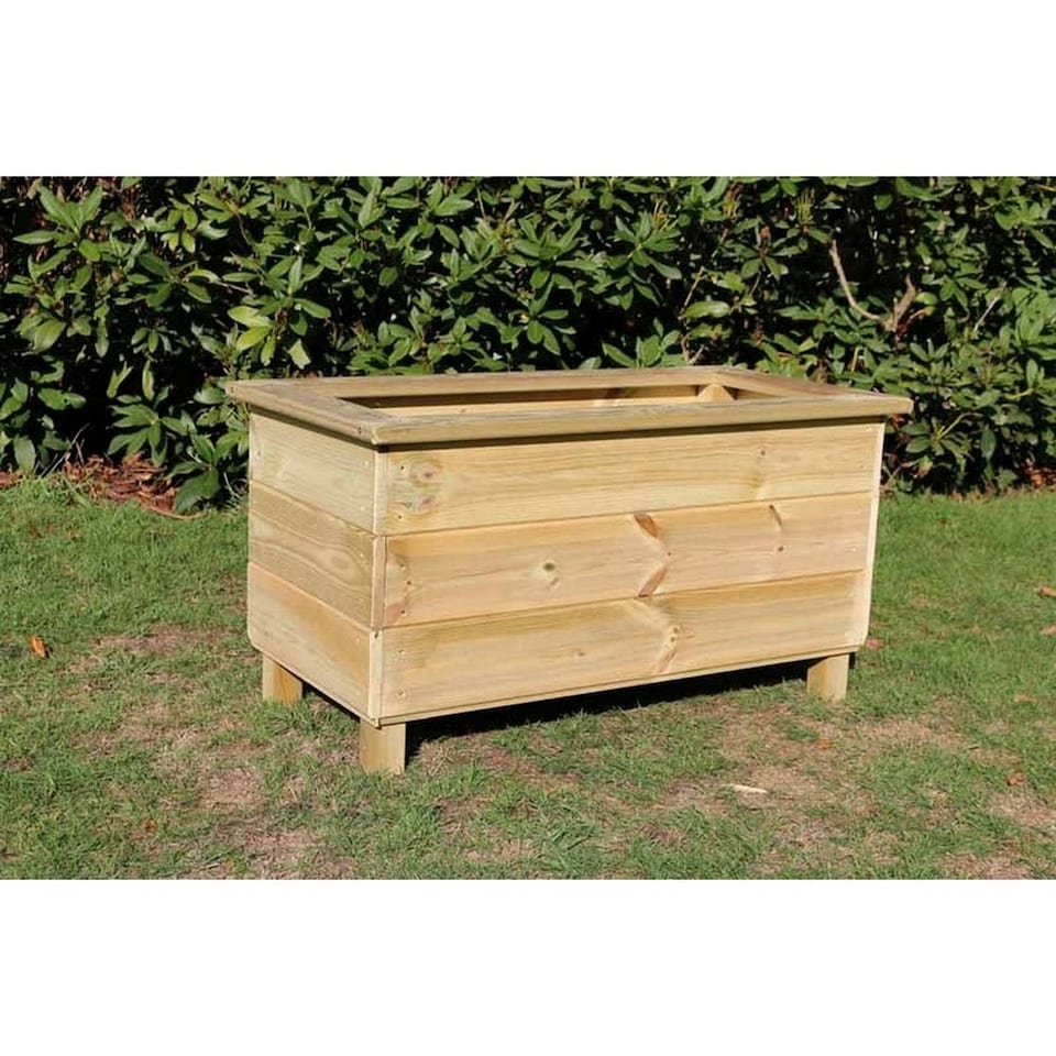 image 1 of Multi Pack of 2 - Trough Planters, Wooden Garden Pot/Tub for Plants - L40 x W80 x H40 cm - Fully Assembled | Brown