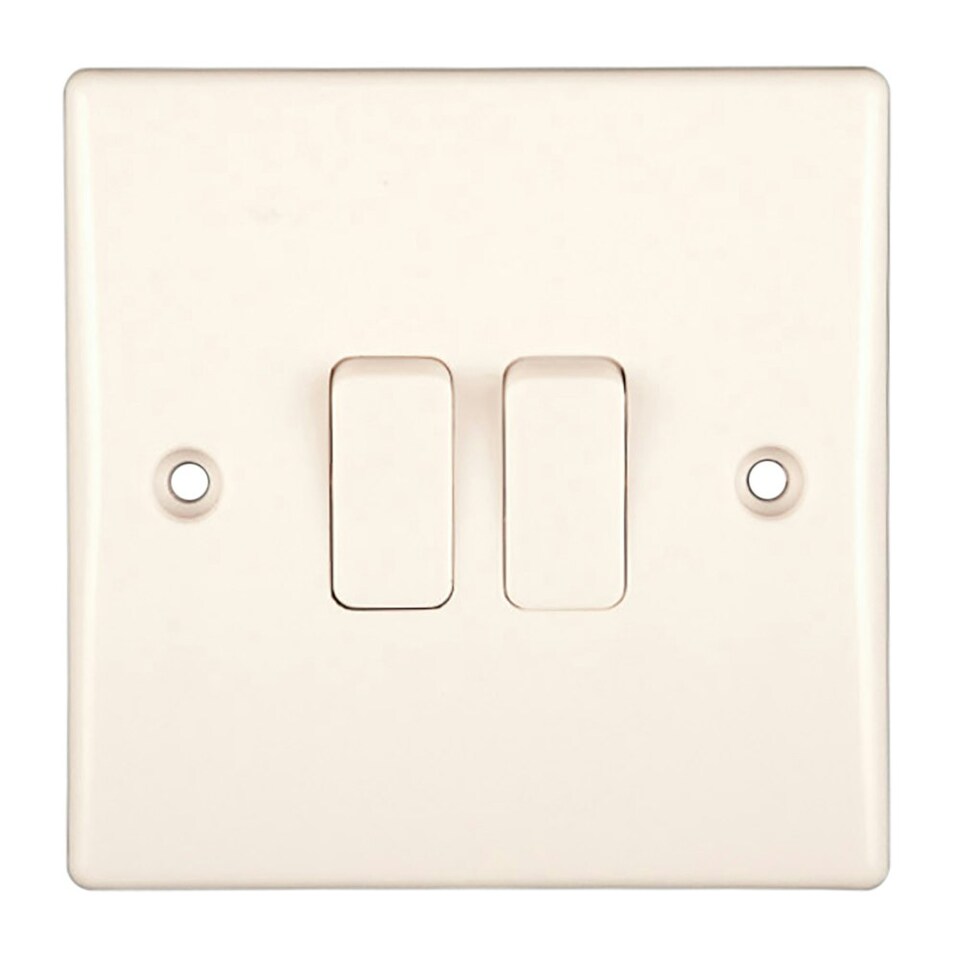 image 1 of Dencon Slimline 10A 2way Switch to BS3676 - White - 3 Gang