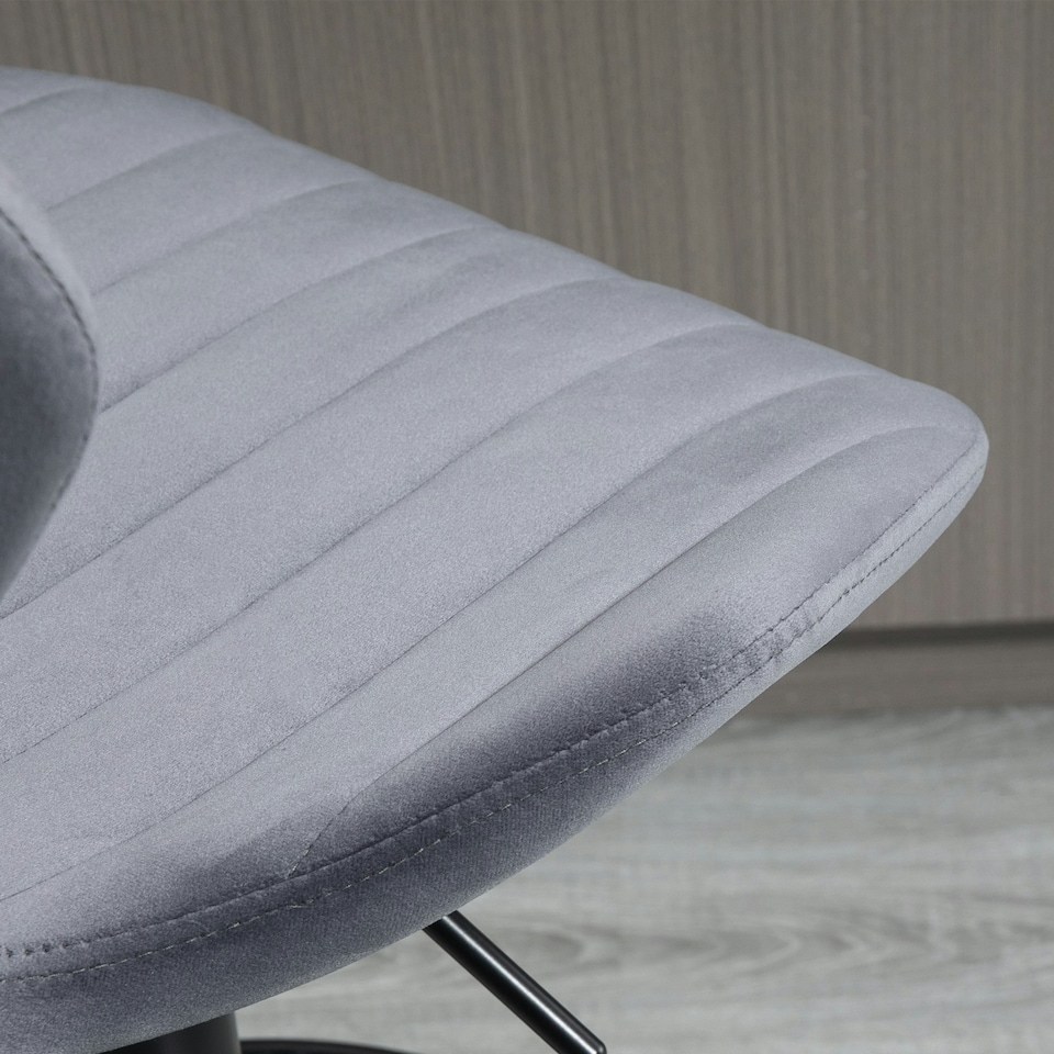 image 1 of HOMCOM Bar Stool Set of 2 Fabric Adjustable Height Swivel Counter Chairs