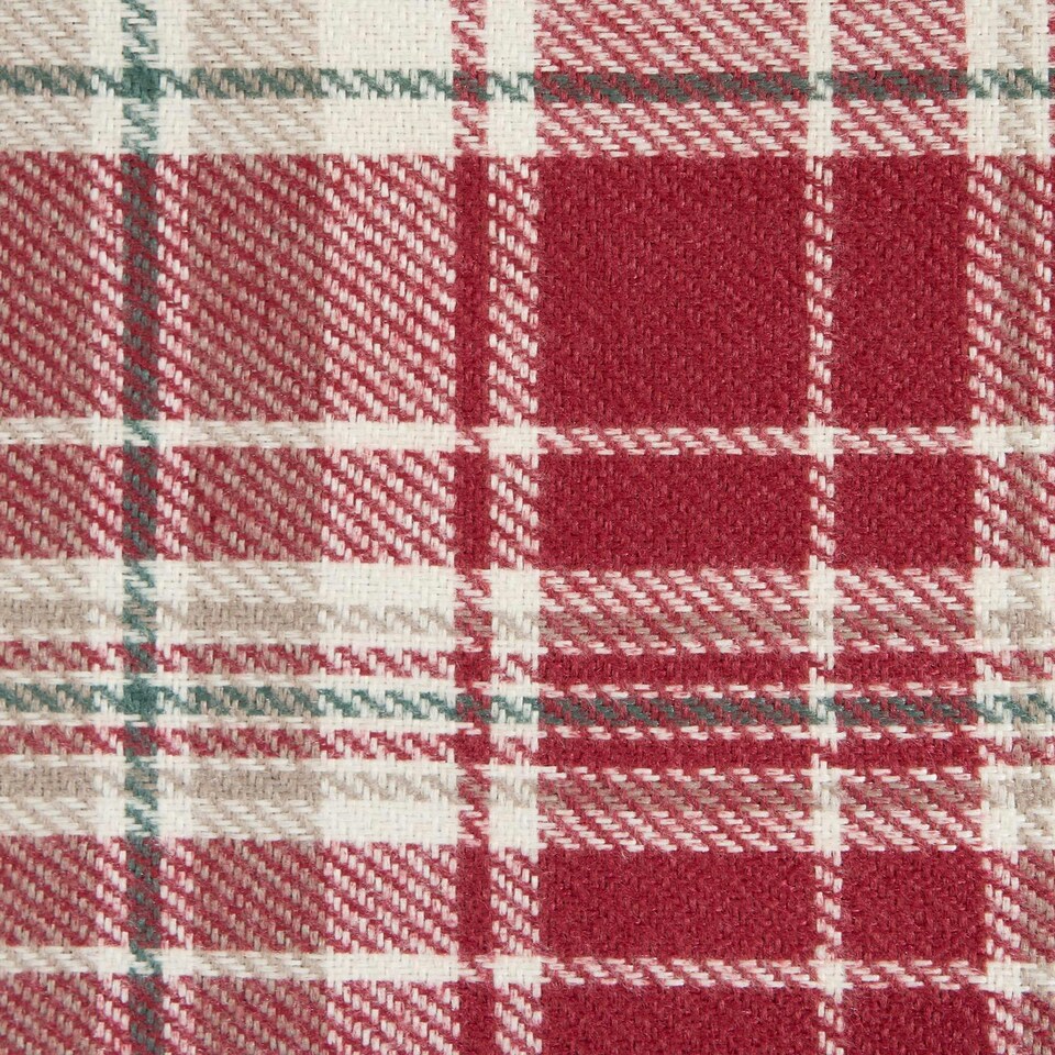 image 1 of OHS Dorest Woven Check Thermal Blackout Lined Eyelet Curtains, 66x54" - Red