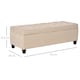 image 7 of HOMCOM Storage Ottoman Bench Padded w/ Tufting Hinged Lid Wood Frame Beige